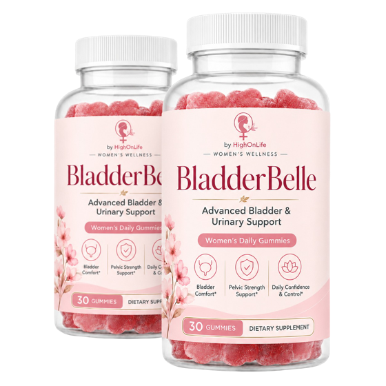 Two bottles of BladderBelle women's daily gummies